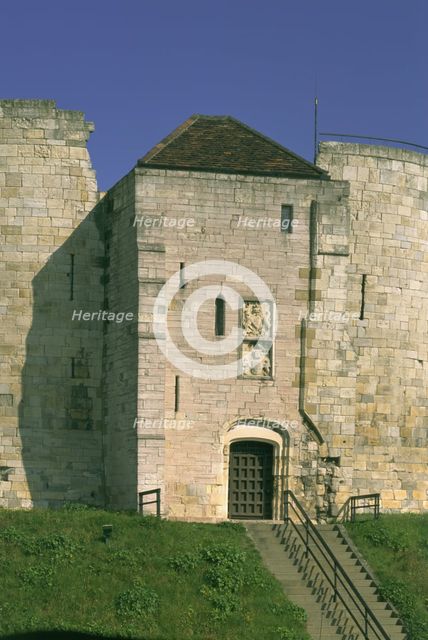 Detail of Clifford's Tower, York, North Yorkshire, 1997. Artist: J Bailey