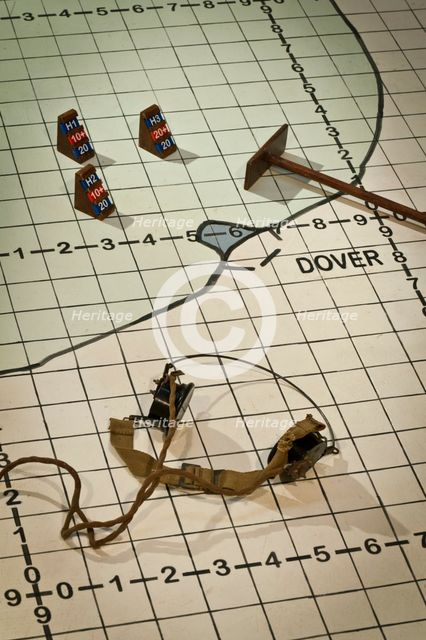 Detail of coastal artillery operations table, Secret Wartime Tunnels, Dover Castle, Kent, 2011. Artist: Historic England Staff Photographer.