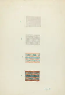 Detail of Coverlet: Technique Demonstration, 1935/1942. Creator: Cornelius Christoffels