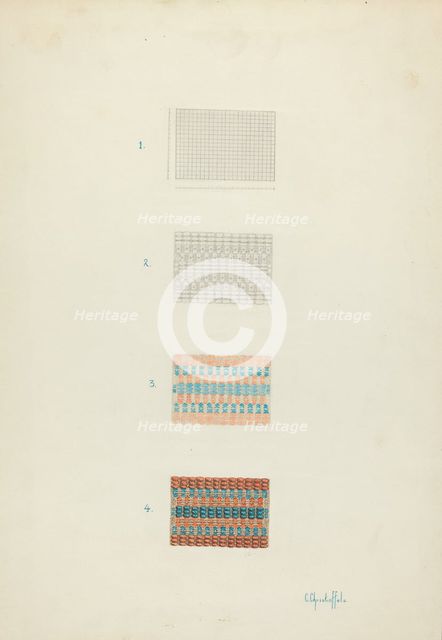 Detail of Coverlet: Technique Demonstration, 1935/1942. Creator: Cornelius Christoffels.