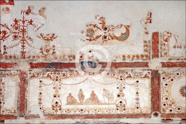 Detail of decoration in the Domus Aurea in Rome, 64-68 AC. Artist: Classical Antiquities  