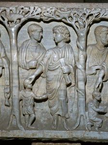 Detail of early Christian sarcophagus