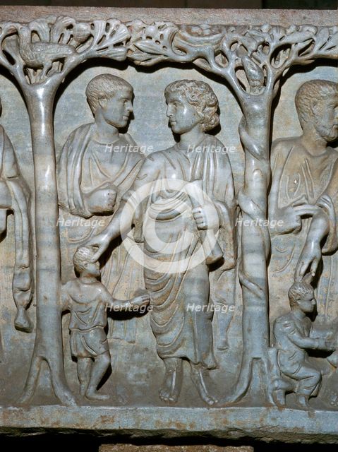 Detail of early Christian sarcophagus. Artist: Unknown