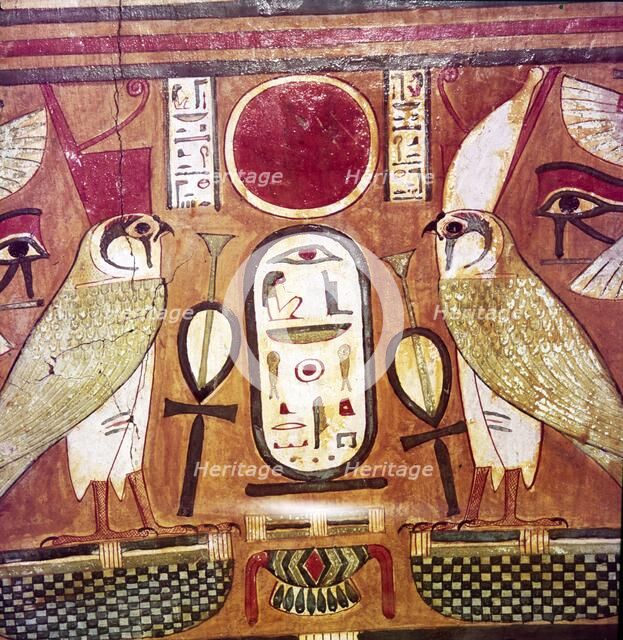Detail of Egyptian coffin of Priestess of Amen-Ra, Cartouche of Osiris, c950BC-900BC. Artist: Unknown.