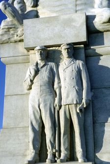 Detail of engineers, Engineers Memorial, Liverpool. Artist: Bryan