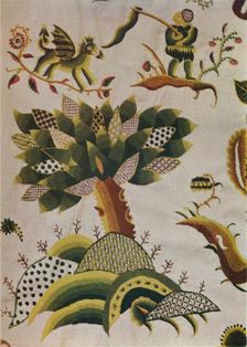 Detail of English Crewel Work Bed-Curtain c1680. Artist: Abigail Pett