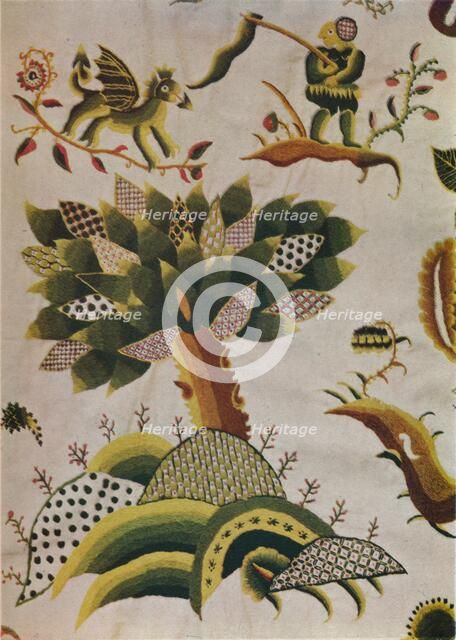 'Detail of English Crewel Work Bed-Curtain', c1680. Artist: Abigail Pett.