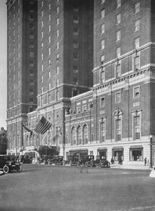 Detail of entrance front, Hotel Statler, Buffalo, New York, 1923