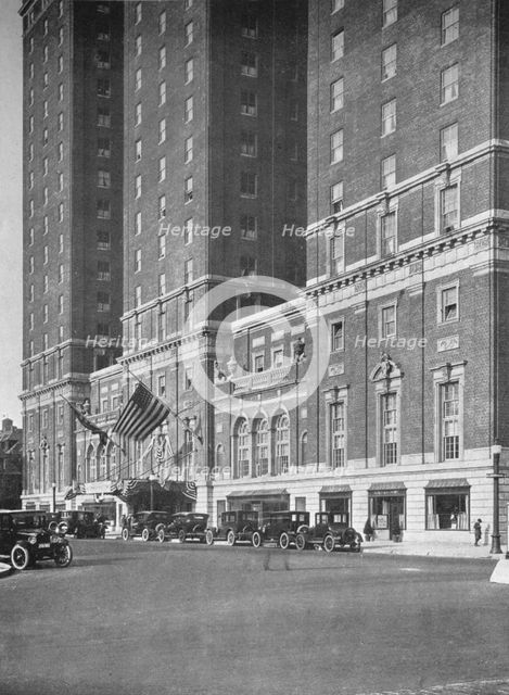 Detail of entrance front, Hotel Statler, Buffalo, New York, 1923. Artist: Unknown.