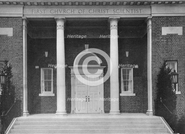Detail of entrance loggia, First Church of Christ, Scientist, Meriden, Connecticut, 1922. Artist: Unknown.
