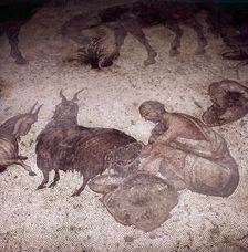 Detail of Floor Mosaic at Great Palace, Istanbul, Reign of Justin, 565-575