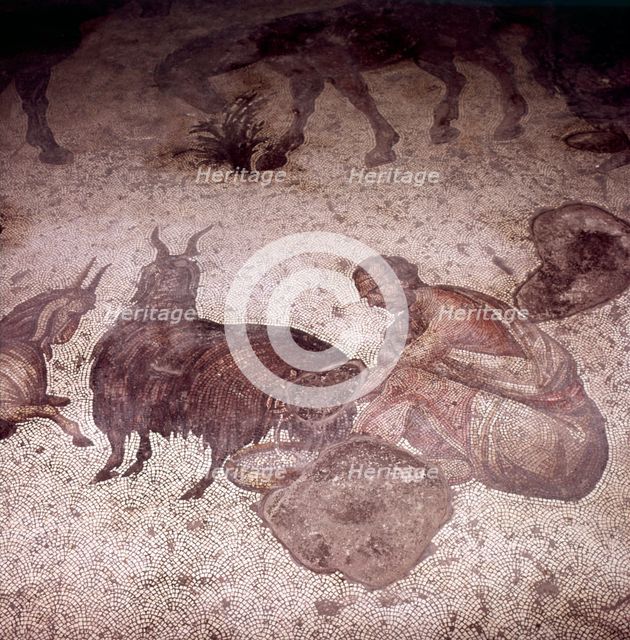 Detail of Floor Mosaic at Great Palace, Istanbul, Reign of Justin, 565-575. Artist: Unknown.