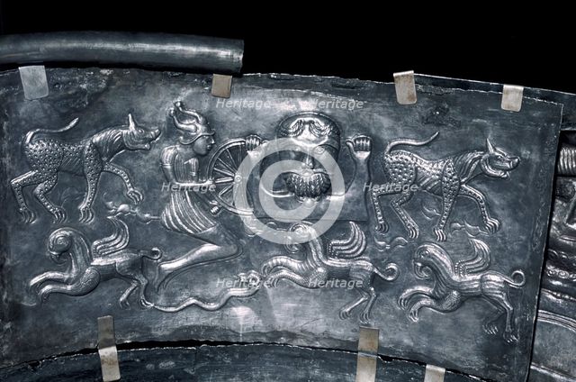 Detail of Gundestrup Cauldron, Celtic God Taranis, Danish, c100 BC. Artist: Unknown