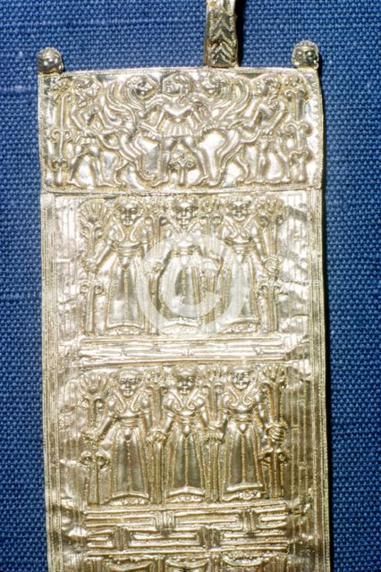 Detail of Gold bracelet from Praeneste, Etruscan Jewellery, 7th century BC.  Artist: Unknown.