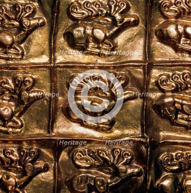 Detail of gold sheet from a Scythian quiver, 6th century Artist: Unknown