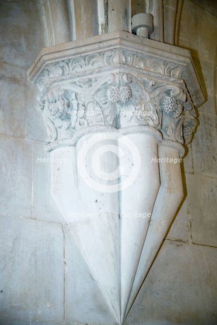 Detail of Gothic style architecture, Monastery of Alcobaca, Alcobaca, Portuga, 2009.  Creator: Samuel Magal.