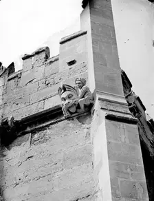Detail of grotesques in Magdalen College Cloister, Oxford, Oxfordshire, c1860-c1922. Artist: Henry Taunt