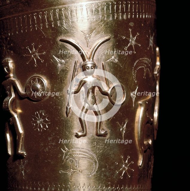 Detail of Horned figure on Gallehus Horn, Denmark. Artist: Unknown