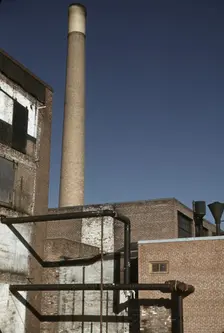Detail of industrial building in Mass., 1940 or 1941. Creator: Jack Delano
