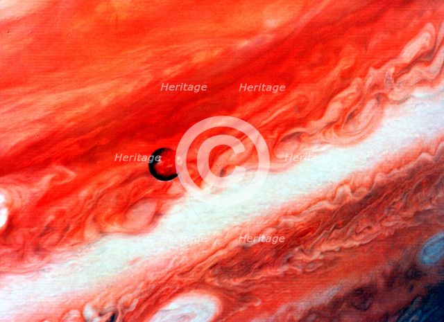 Detail of Jupiter and its inner satellite lo. Creator: Unknown.