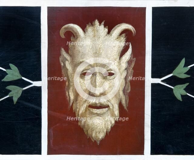 Detail of painted devil in the entrance lobby of Bankfield Museum, Halifax, West Yorkshire, c2010. Artist: Peter Williams.