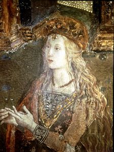 Detail of painting Cesare and Lucrezia Borgia Lucrezia Borgia (1480-1519), Duchess of Ferrara
