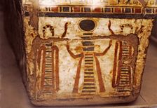 Detail of paintings in the sarcophagus Butehamon who lived in Thebes at the beginning of the X…