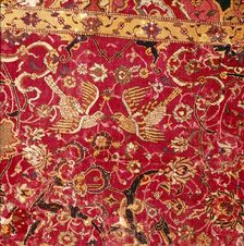 Detail of Persian Arabesque Emperor Carpet with Birds, 16th century