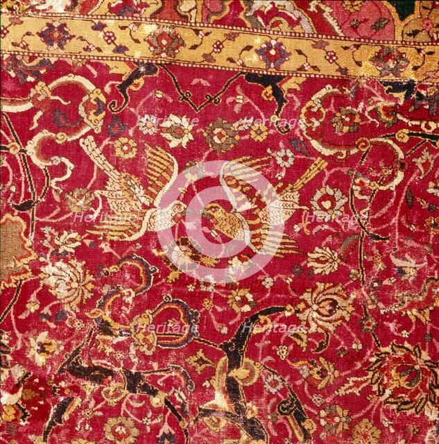Detail of Persian Arabesque Emperor Carpet with Birds, 16th century.  Artist: Unknown.