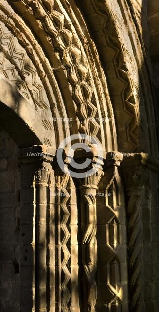 Detail of processional doorway from the cloister to the nave, Lilleshall Abbey, Shropshire, 2000. Artist: Historic England Staff Photographer.