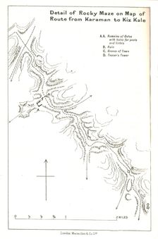 Detail of Rocky Maze on Map of Route from Karaman to Kiz Kale c1915. Creator: Stanford's Geographical Establishment