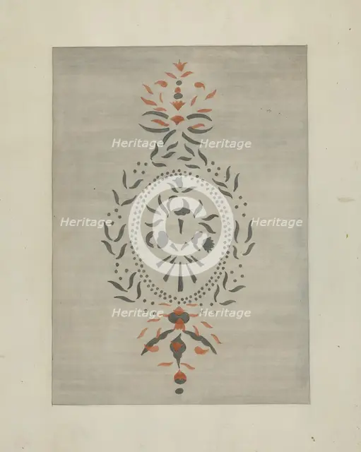 Detail of Stencilled Wall, c. 1937. Creator: Ray Holden.