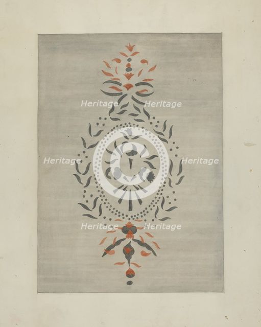Detail of Stencilled Wall, c. 1937. Creator: Ray Holden.