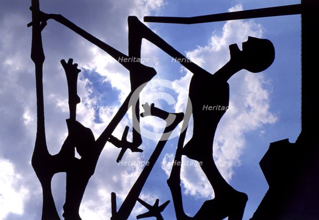 Detail of Sculptures representing Holocaust victims, in the concentration camp of Dachau.