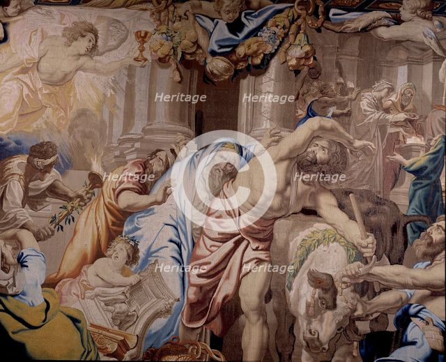Detail of the tapestry 'Apotheosis of the Eucharist' by Rubens.
