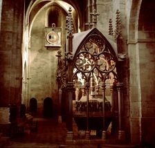 Detail of the tomb of Peter II the Great buried in the Cistercian monastery of Santes Creus in…