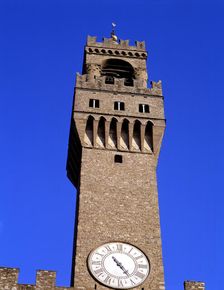 Detail of the tower of the Palazzo Vecchio