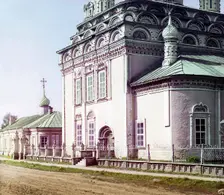 Detail of the Trinity Cathedral, Kostroma, 1910. Creator: Sergey Mikhaylovich Prokudin-Gorsky