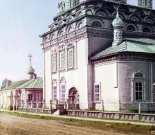 Detail of the Trinity Cathedral, Kostroma, 1910. Creator: Sergey Mikhaylovich Prokudin-Gorsky