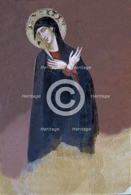 Detail of the Virgin of the crucifixion, 1834, work by Bonifazio Senese.