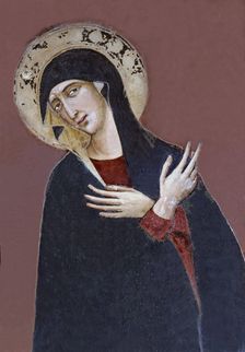 Detail of the Virgin of the crucifixion, 1834, work by Bonifazio Senese