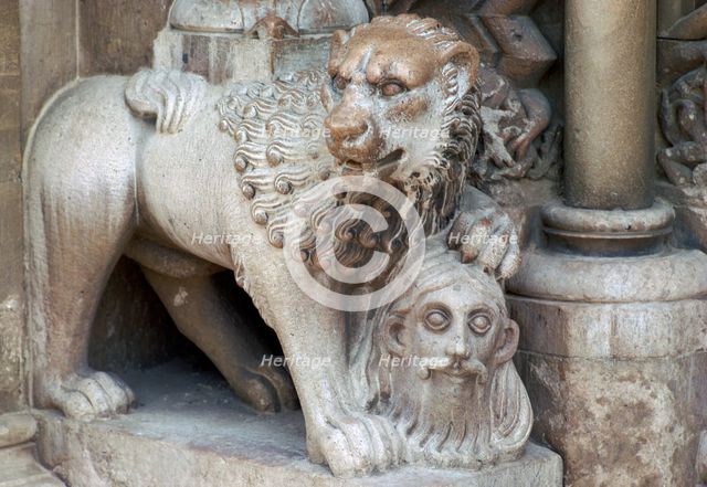 Detail of the west door of Jak Abbey near Szombathely in Hungary, 13th century. Artist: Unknown