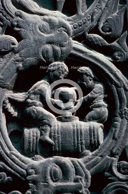 Detail of the west doorway of St Denis, 12th century. Artist: Unknown