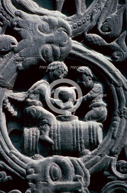 Detail of the west doorway of St Denis, 12th century. Artist: Unknown