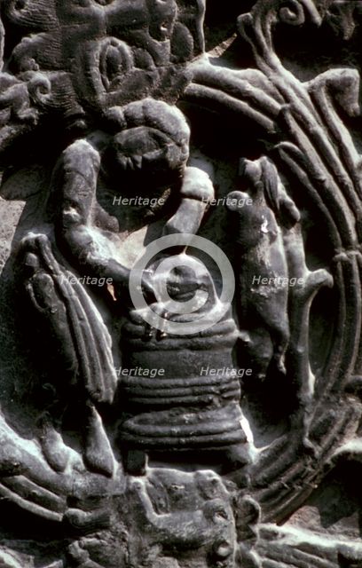 Detail of the west doorway of the Abbey-Church of St Foy, 8th century. Artist: Unknown