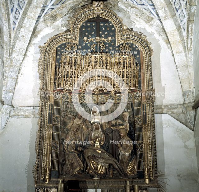Detail of the altarpiece of the Piety, attributed to Felipe Vigarny, in the Church of San Pablo i…