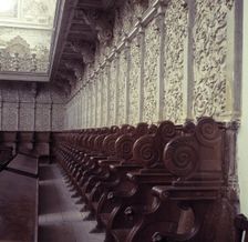 Detail of the ashlar work of the choir in the church of the Cartuja of Granada