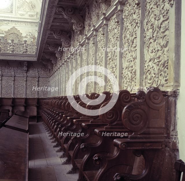 Detail of the ashlar work of the choir in the church of the Cartuja of Granada.