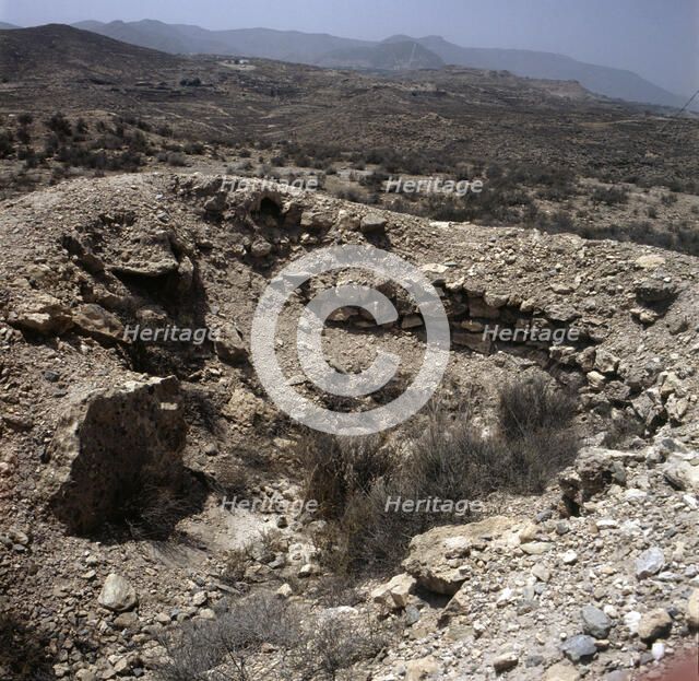 Detail of the archaeological site of Los Millares (Santa Fé de Modújar, Almería).