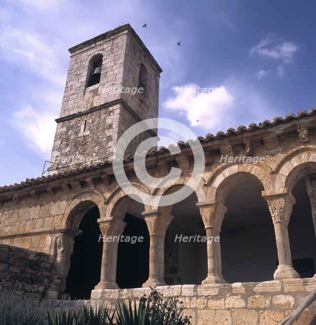 Detail of the arches of the narthex of the church of Santa Cristina in Barca (Soria).